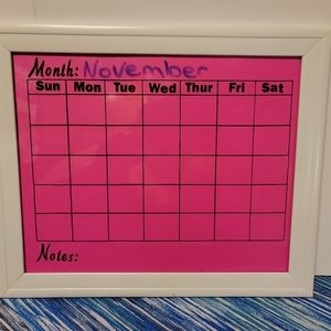 Dry erase calendar